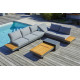 Salon de jardin d'angle modulable VANUATU en aluminium et acacia 6 places DCB GARDEN Gris Anthracite