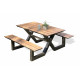 Table salon de jardin en aluminium et HPL pour 4 personnes Paris Garden VANCOUVER anthracite