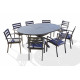 Ensemble table et chaises de jardin à rallonge PELOSA en aluminium 8 personnes DCB GARDEN Gris Anthracite