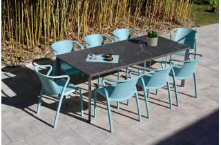 Ensemble table de jardin MEET + 8 fauteuils FADO EZPELETA