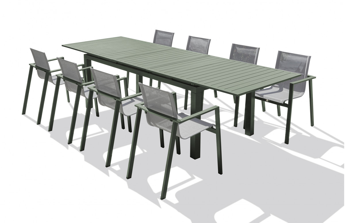 Ensemble table et chaises de jardin en aluminium DCB Garden 8 personnes Miami