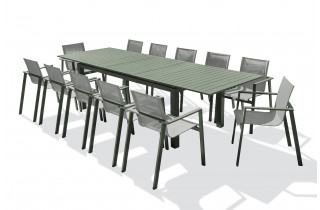 Ensemble table et chaises de jardin en aluminium DCB Garden 12 personnes Miami