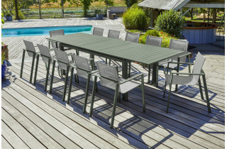 Ensemble table et chaises de jardin en aluminium DCB Garden 12 personnes Miami