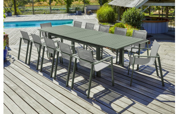 Ensemble table et chaises de jardin en aluminium DCB Garden 12 personnes Miami