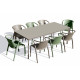 Ensemble table de jardin MEET + 8 fauteuils FADO EZPELETA