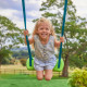 Aire de jeux cabane en bois dans les arbres TP Toys tour glissiere structure murs et portique FSC