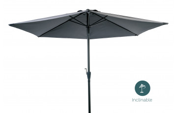 Parasol rond droit 3M en aluminium avec manivelle - Essenciel Green