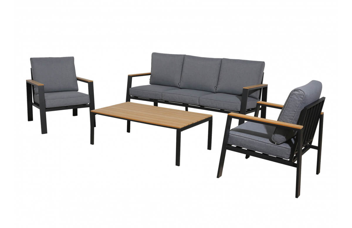 Salon de jardin bas en aluminium 4 personnes - Essenciel Green Salon de jardin bas en aluminium 4 personnes - Essenciel Green