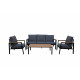 Salon de jardin bas en aluminium 4 personnes - Essenciel Green