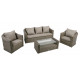 Salon de jardin bas en aluminium 5 personnes - Essenciel Green