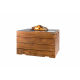 Table brasero gaz extérieur rectangulaire en teck Lounge & Dining - Happy Cocooning