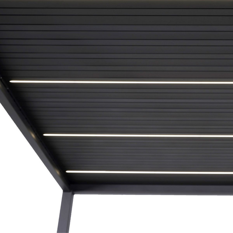 Kit complet éclairage LED 6m 3 côtés pour pergola à lames (KITLEDBSOVER3C6)