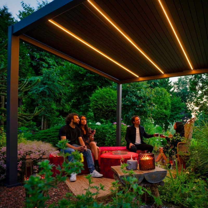 Kit éclairage solaire LED pour pergola Ombréa - 2 lames 3M