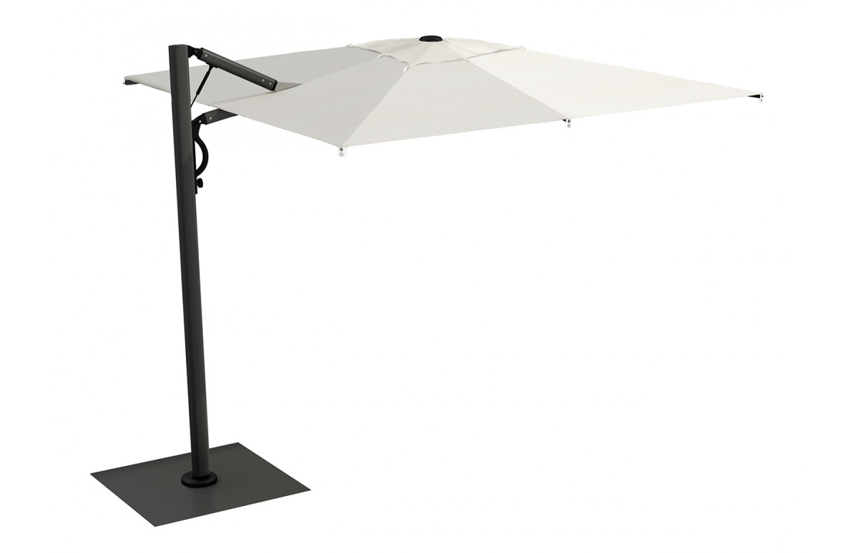 Parasol de jardin carré déporté et rétractable Astro Carbone 3 x 3 SCOLARO