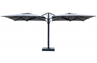 Parasol de jardin rectangulaire déporté double et rétractable Dual T Carbone 3,5 x 7 SCOLARO