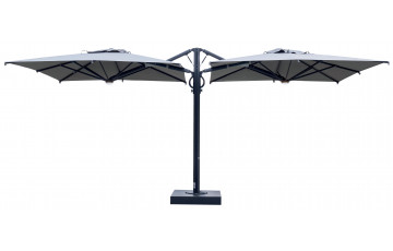 Parasol de jardin rectangulaire déporté double et rétractable Dual T Carbone 3,5 x 7 SCOLARO