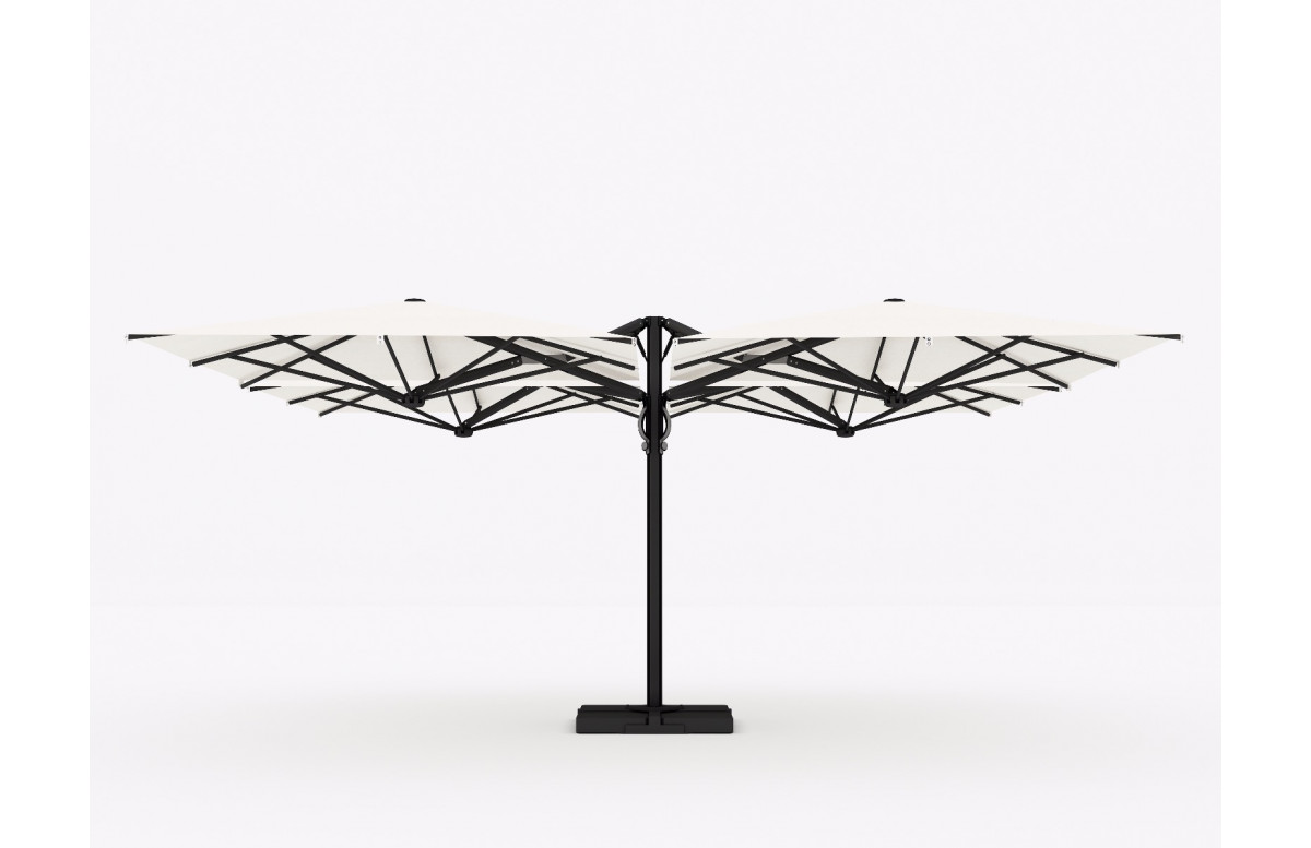 Parasol de jardin carré déporté quadruple et rétractable Quattro Carbon 6 x 6 SCOLARO Parasol de jardin carré déporté quadruple et rétractable Quattro Carbon 6 x 6 SCOLARO