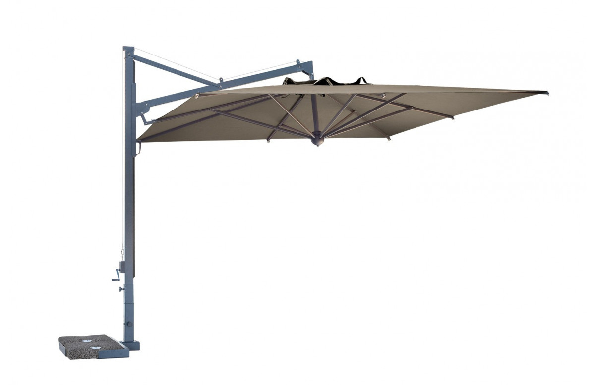 Parasol de jardin rectangulaire déporté et inclinable Galileo Dark 3 x 4 SCOLARO Parasol de jardin rectangulaire déporté et inclinable Galileo Dark 3 x 4 SCOLARO