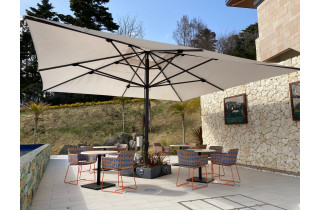 Parasol de jardin carré droit en aluminium Capri Dark 4 x 4 SCOLARO