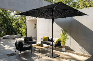 Parasol de jardin carré droit en aluminium Napoli Standard 3 x 3 SCOLARO