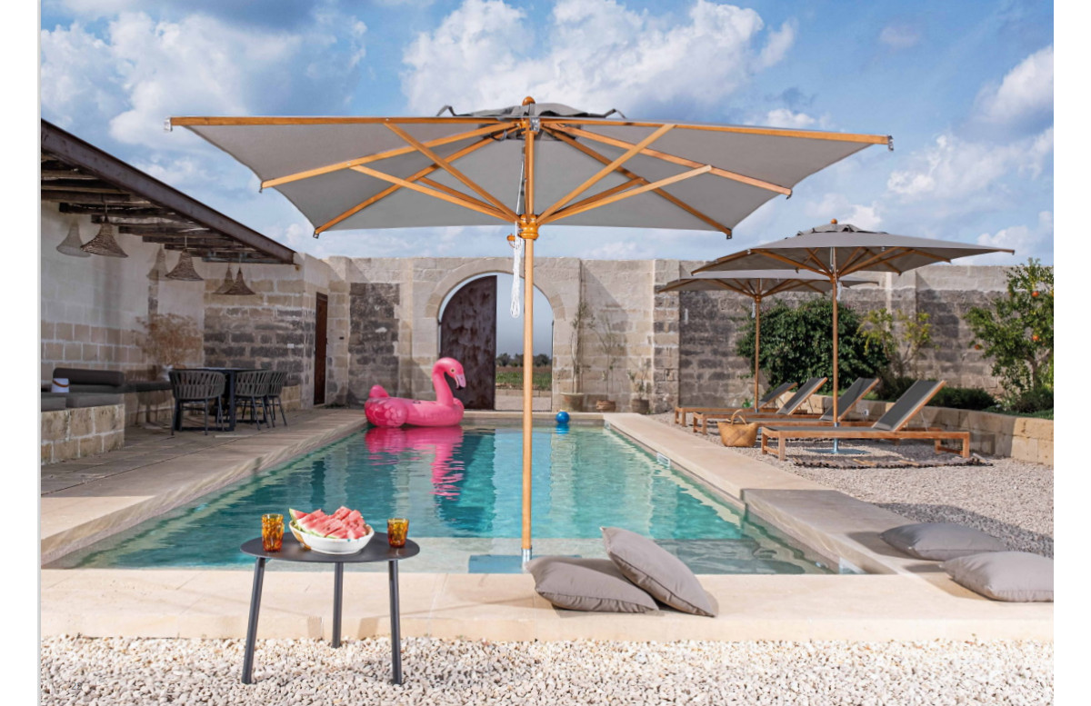 Parasol de jardin carré en bois Palladio Standard 4 x 4 SCOLARO Parasol de jardin carré en bois Palladio Standard 4 x 4 SCOLARO