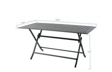 Table pliante GM 150X75 en aluminium - Essenciel Green