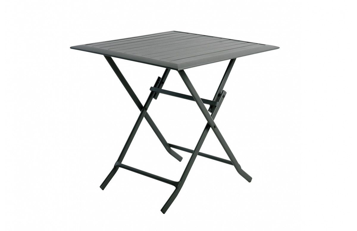 Table carrée pliante PM 70x70 en aluminium - Essenciel Green