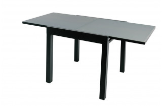 Table extensible Fidji en aluminium et verre anthracite 6 personnes - Essenciel Green