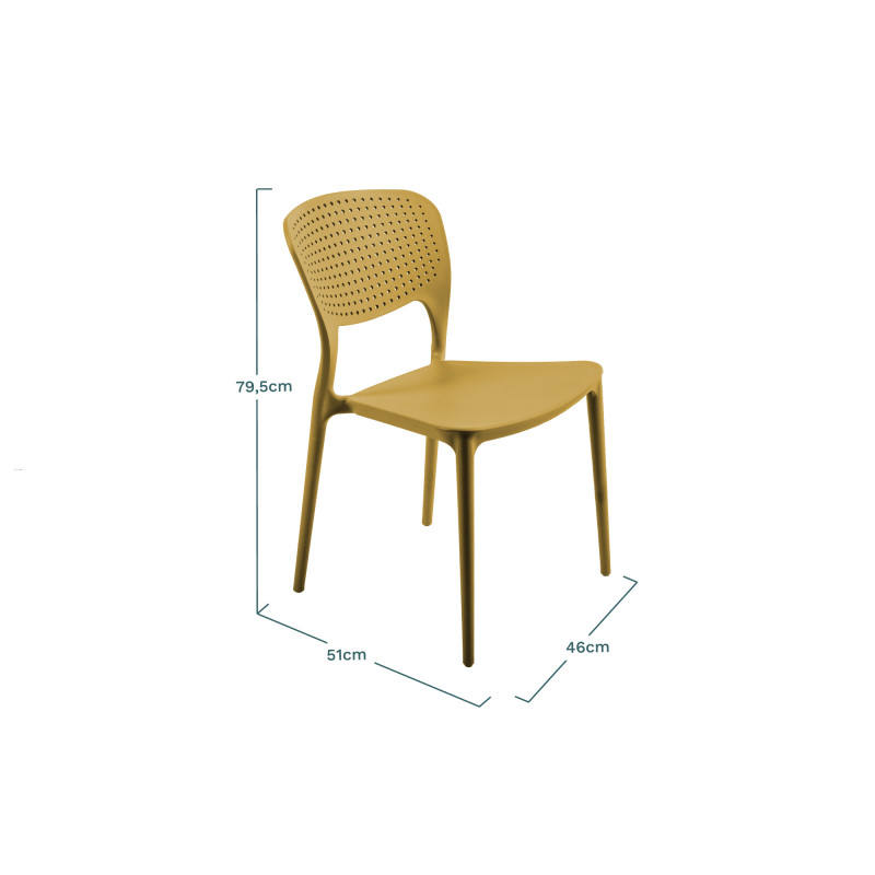 Lot De 4 Chaises Kos Ajourée Carbone - Polypropylène