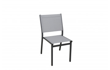 Chaise Sperone textilène gris en aluminium - Essenciel Green