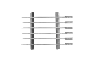 Set de 6 brochettes Enders avec support en inox pour barbecue