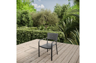 Fauteuil de jardin Inari carbone en aluminium effet sable - Essenciel Green