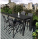 Table bar de jardin Hanae 4 personnes gris en aluminium - Essenciel Green