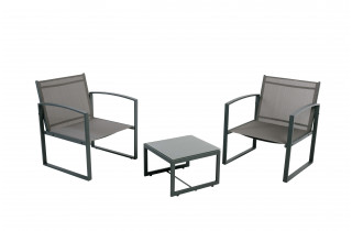 Set de balcon Jakarta texaline gris anthracite en acier - Essenciel Green