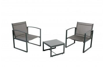 Set de balcon Jakarta texaline gris anthracite en acier - Essenciel Green