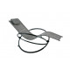 Rocking chair repose pied pliant gris en texaline/ acier - Essenciel Green