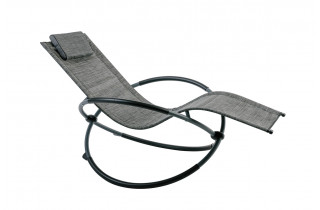 Rocking chair repose pied pliant gris en texaline/ acier - Essenciel Green
