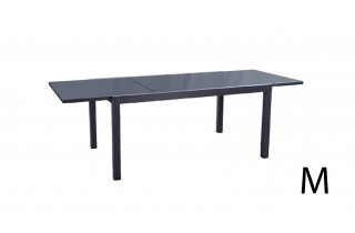 Table extensible Fidji en aluminium et verre anthracite 10 personnes - Essenciel Green