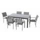 Table extensible Fidji en aluminium et verre anthracite 10 personnes - Essenciel Green