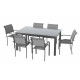 Table extensible Fidji en aluminium et verre anthracite 10 personnes - Essenciel Green