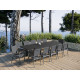 Ensemble table extensible Hanae et fauteuils de jardin Navagio en aluminium et verre anthracite 12 personnes - Essenciel Green