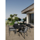 Ensemble table extensible Hanae et chaises de jardin Sperone en aluminium anthracite 6 personnes - Essenciel Green