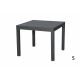 Ensemble table extensible Hanae et chaises de jardin Sperone en aluminium anthracite 6 personnes - Essenciel Green