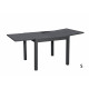 Ensemble table extensible Hanae et chaises de jardin Sperone en aluminium anthracite 6 personnes - Essenciel Green