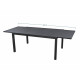 Ensemble table extensible Hanae et fauteuils de jardin Lavezzi en aluminium anthracite 10 personnes - Essenciel Green