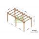 Carport en bois 6x3M BADAJOZ - Maderland