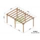 Pergola autoportée en bois 6x4M MARSELLA - Maderland