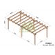 Pergola autoportée en bois 8x4M MARSELLA - Maderland