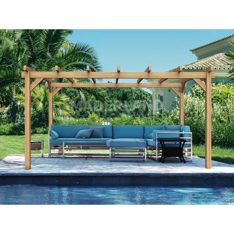 Pergola adossée en bois 5x4M CÁDIZ - Maderland