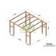 Pergola autoportée en bois 5x4M GRANADA - Maderland